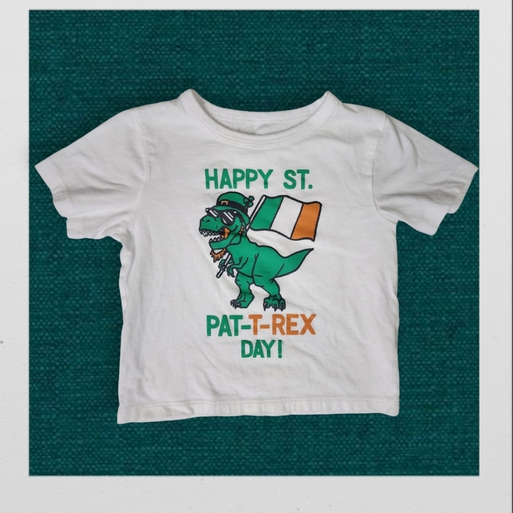 White T-Rex St. Patrick's Day Tee, Kid's 18-24M